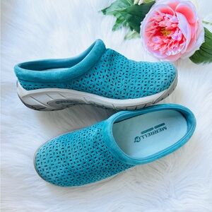 Merrell Encore Teal Vellum Clogs